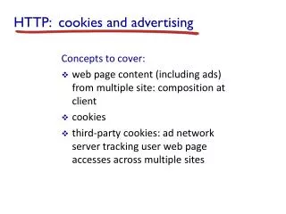 HTTP: cookies and advertising