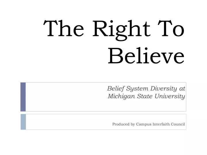 the right to believe