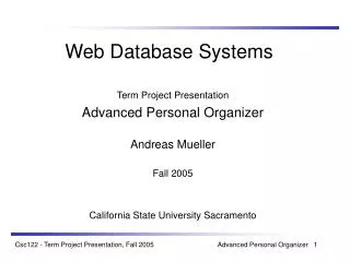 Web Database Systems