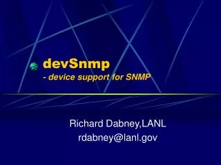 devSnmp - device support for SNMP