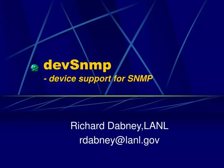 devsnmp device support for snmp