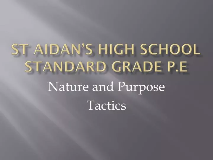 st aidan s high school standard grade p e