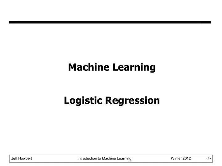 machine learning logistic regression