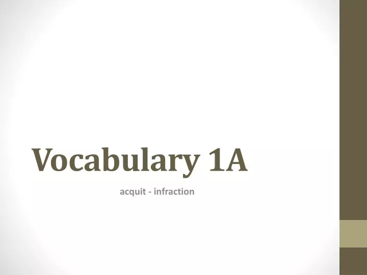 vocabulary 1a