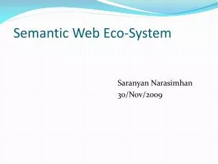 Semantic Web Eco-System