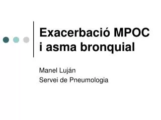 exacerbaci mpoc i asma bronquial