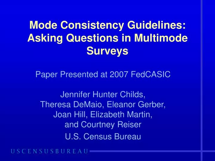mode consistency guidelines asking questions in multimode surveys