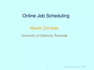 Online Job Scheduling