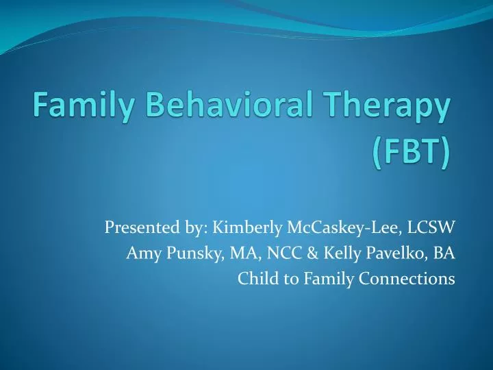 family behavioral therapy fbt