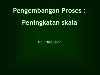 Pengembangan Proses : Peningkatan skala Dr. Erliza Noor