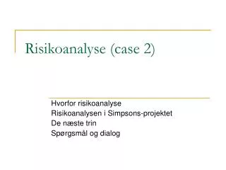 risikoanalyse case 2