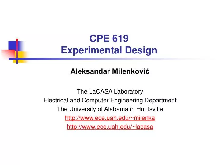 cpe 619 experimental design