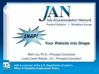 Your Website into Shape Beth Loy, Ph.D., Principal Consultant