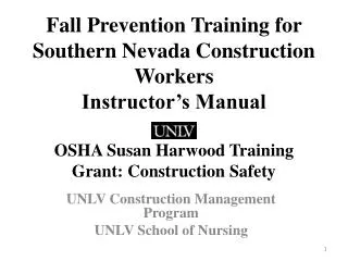 UNLV Construction Management Program UNLV School of Nursing