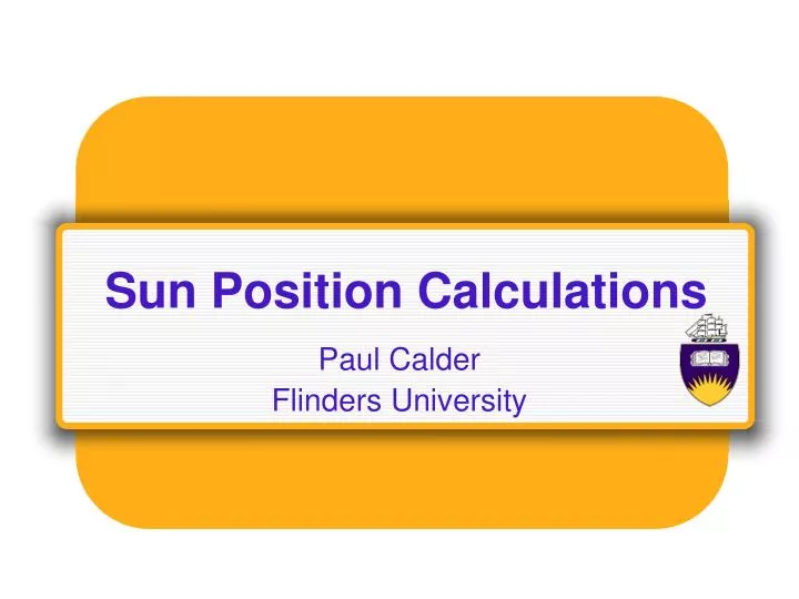 sun position calculations