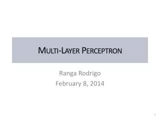 Multi-Layer Perceptron