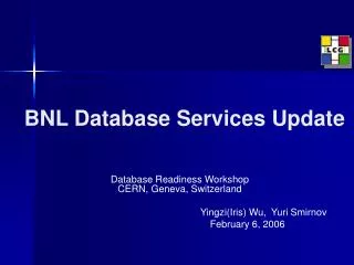 BNL Database Services Update