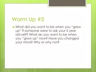 Warm Up #5