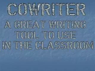 Co:Writer: A great Writing Tool to Use in the Classroom