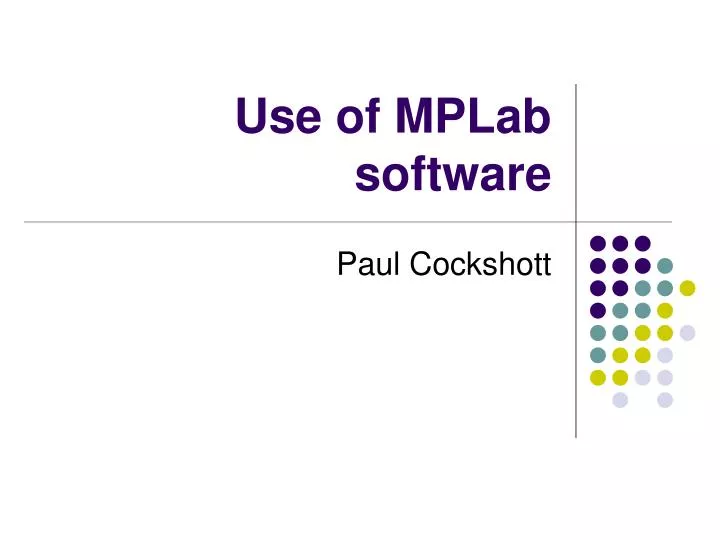 use of mplab software