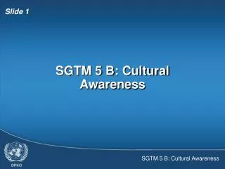 SGTM 5 B: Cultural Awareness