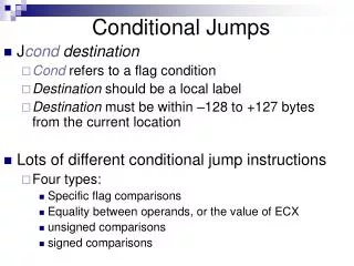 Conditional Jumps