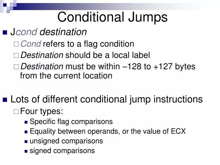 conditional jumps