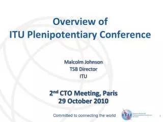 Overview of ITU Plenipotentiary Conference
