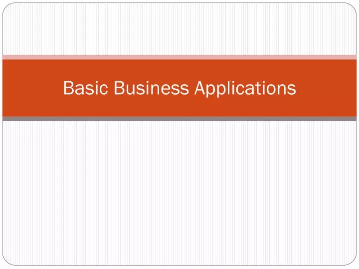 basic business applications