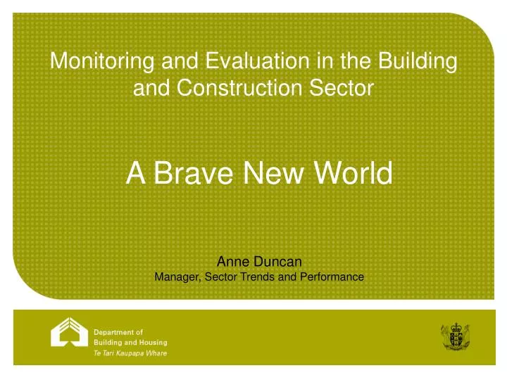 monitoring and evaluation in the building and construction sector