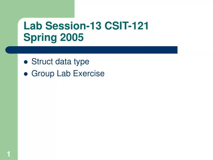 lab session 13 csit 121 spring 2005