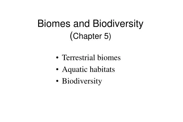 biomes and biodiversity chapter 5