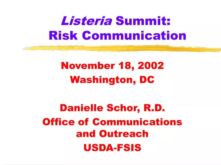 listeria summit risk communication