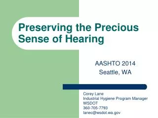 preserving the precious sense of hearing