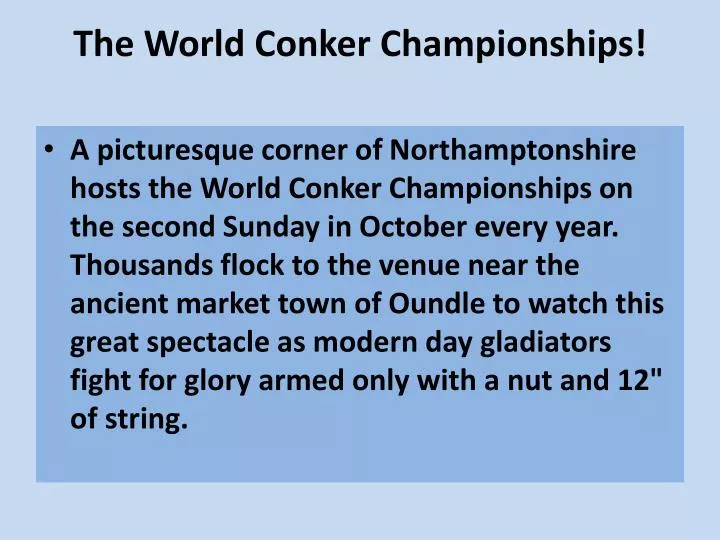 the world conker championships