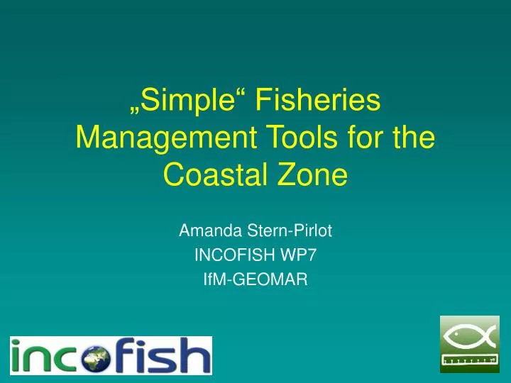 simple fisheries management tools for the coastal zone
