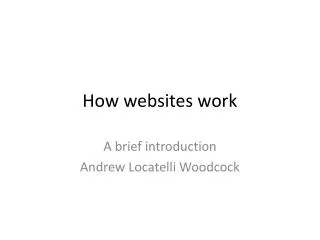 How websites work