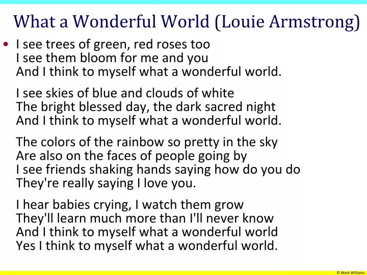 what a wonderful world louie armstrong