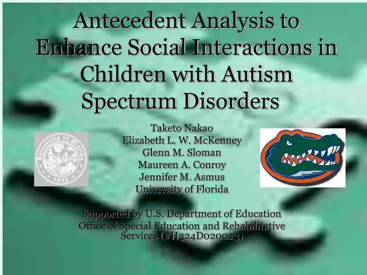 antecedent analysis to enhance social interactions in children with autism spectrum disorders