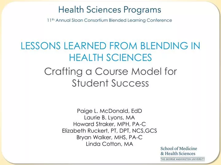 lessons learned from blending in health sciences