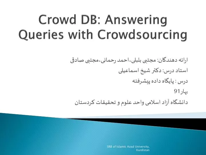 crowd db answering queries with crowdsourcing