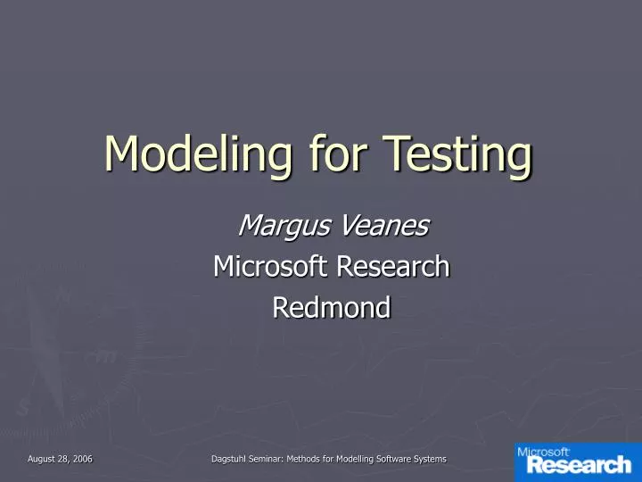 modeling for testing