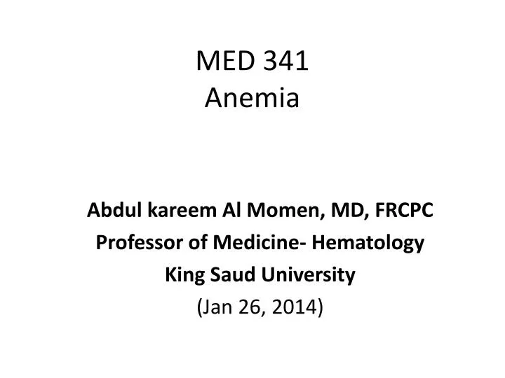 med 341 anemia