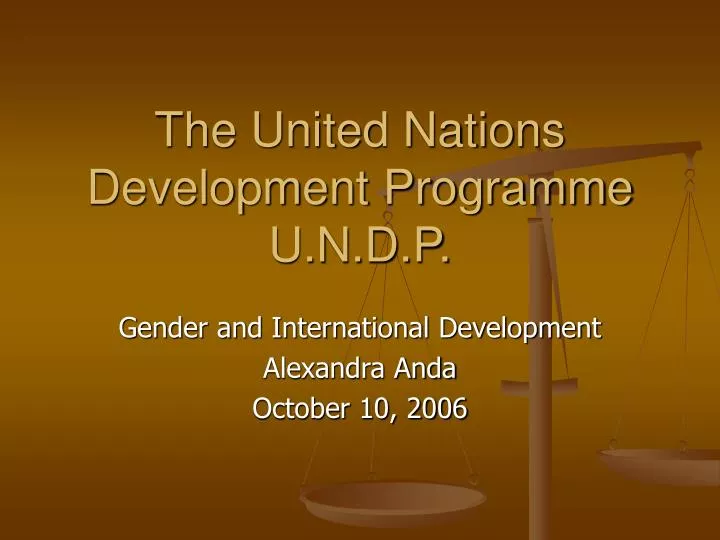 the united nations development programme u n d p