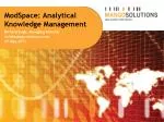 ModSpace: Analytical Knowledge Management - slide 1