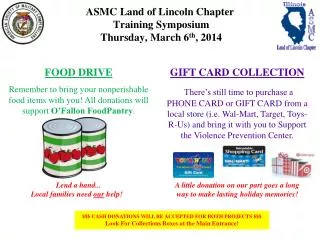 ASMC Land of Lincoln Chapter Training Symposium Thursday, March 6 th , 2014