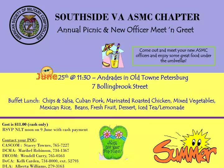 southside va asmc chapter annual picnic new officer meet n greet