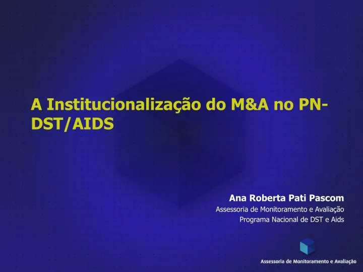 a institucionaliza o do m a no pn dst aids