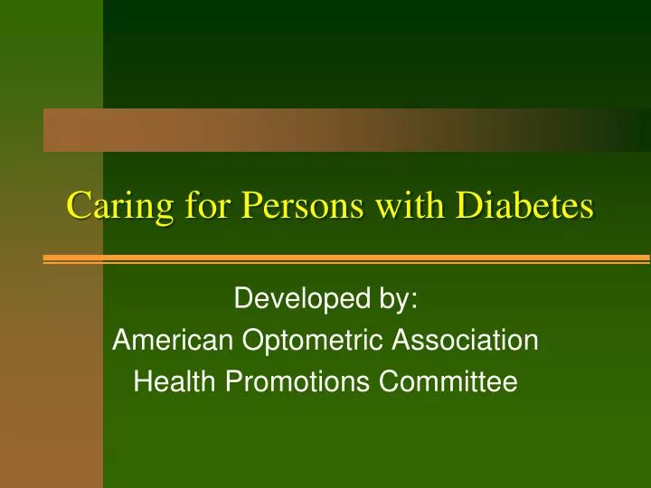 caring for persons with diabetes