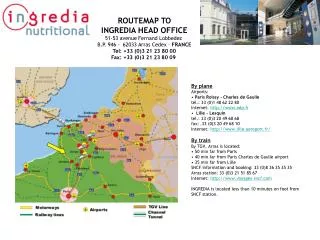 ROUTEMAP TO INGREDIA HEAD OFFICE
